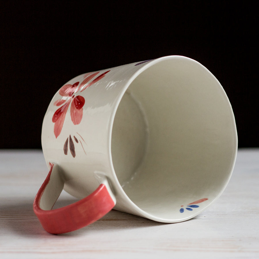 Large porcelain mug / strawberry collection / No.1