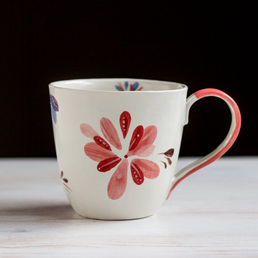 Large porcelain mug / strawberry collection / No.2