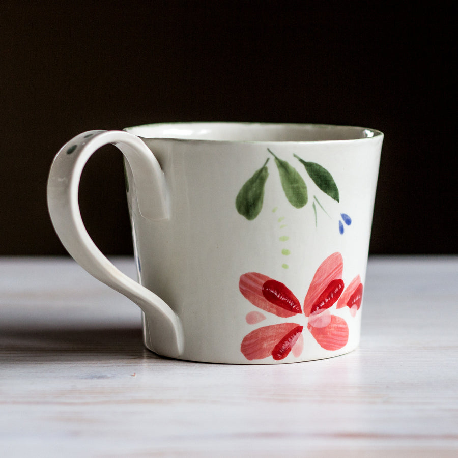 Large porcelain mug / collection with peas / No.1