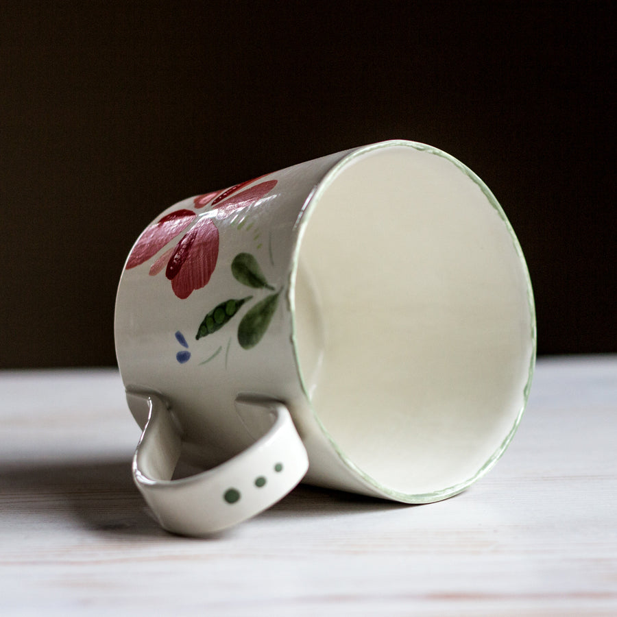 Large porcelain mug / collection with peas / No.2