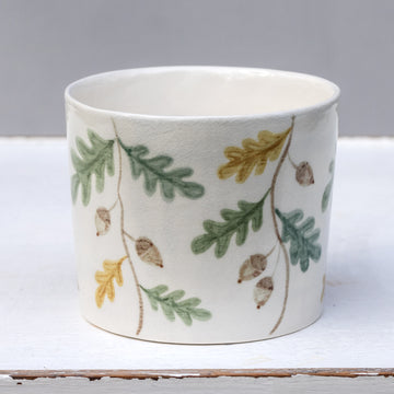Large porcelain mug / collection with peas / No.1