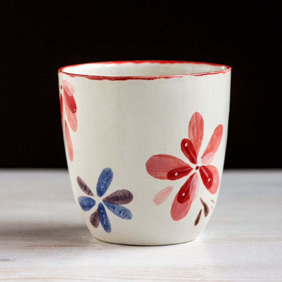 Large porcelain cup / strawberry collection / No.1