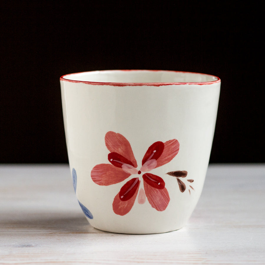 Large porcelain cup / strawberry collection / No.2