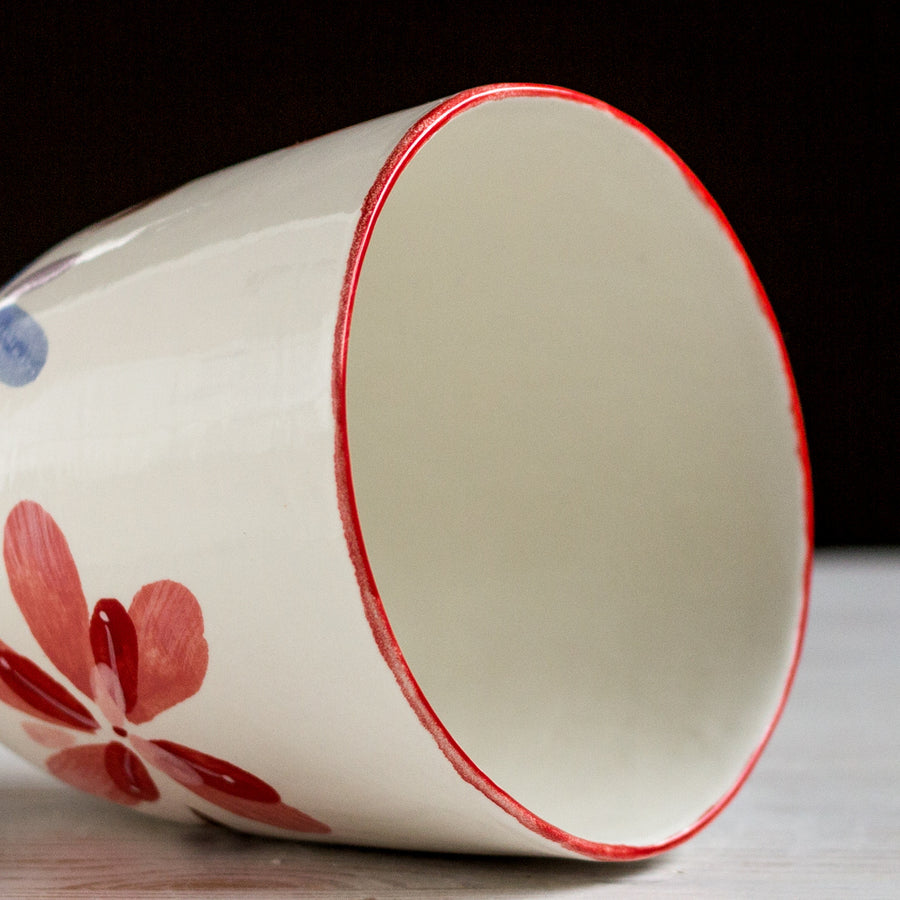 Large porcelain cup / strawberry collection / No.2
