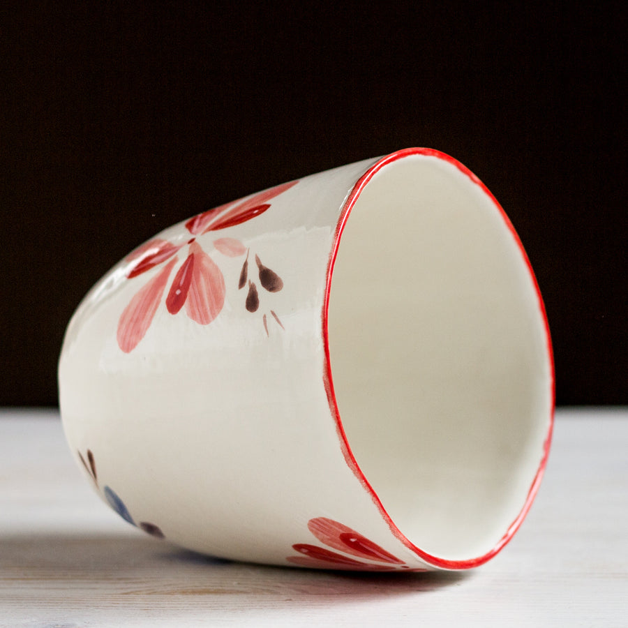 Large porcelain cup / strawberry collection / No.3