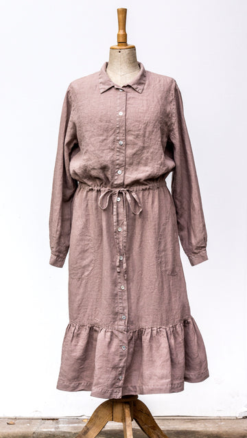 Shirt dress with a collar in the shade Ginger Snap