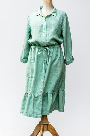 Košilové šaty s kanýrem v odstínu Neptune Green