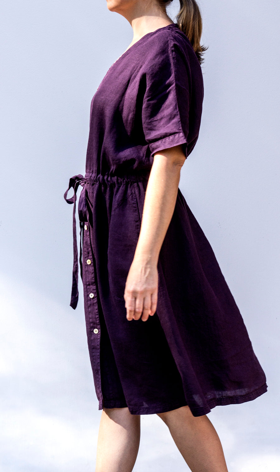 Extra soft shift dress in Shadow Purple shade