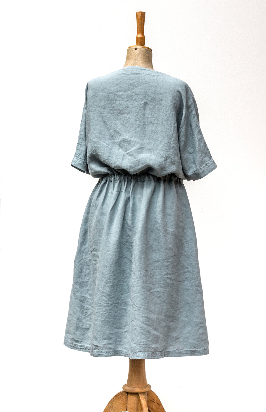 Extra soft button-up dress in Stone Blue shade