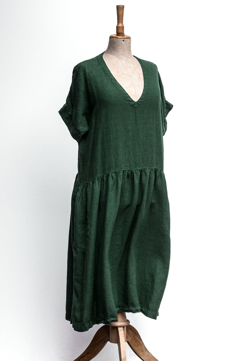 Linen "country" dress in Pantone Mocha Mousse shade - preorder
