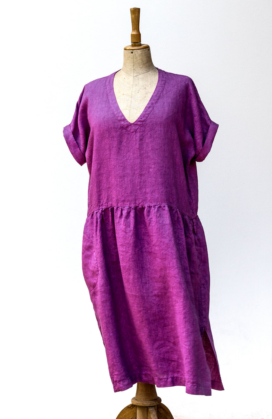 Linen "country" dress in Pantone Mocha Mousse shade - preorder