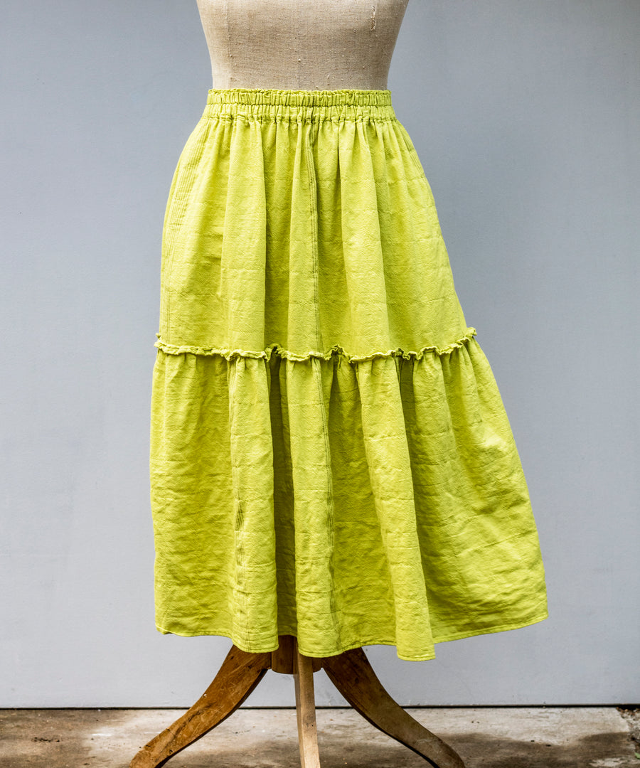 Princess / sukně z luxusní keprové bavlny v odstínu Apple Green