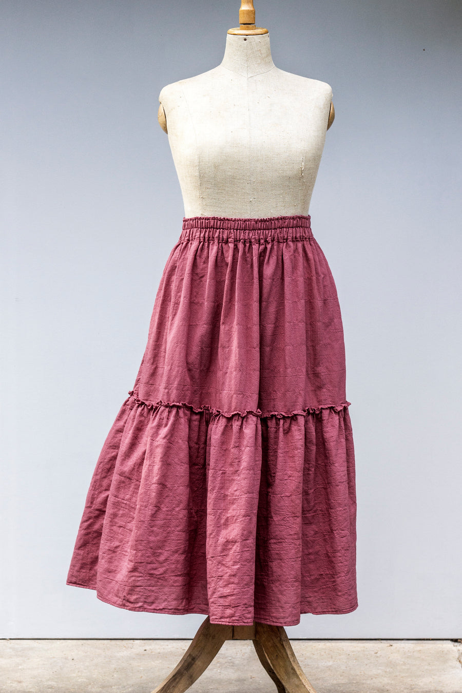 Princess / sukně z luxusní keprové bavlny v odstínu Red Plum