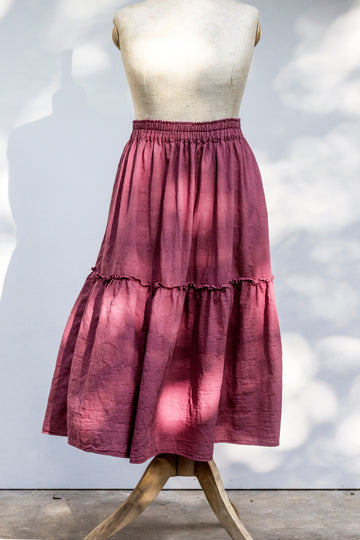 Princess / sukně z luxusní keprové bavlny v odstínu Red Plum