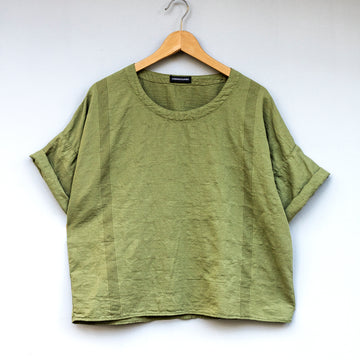 Oversized top z luxusní keprové bavlny v odstínu Iguana