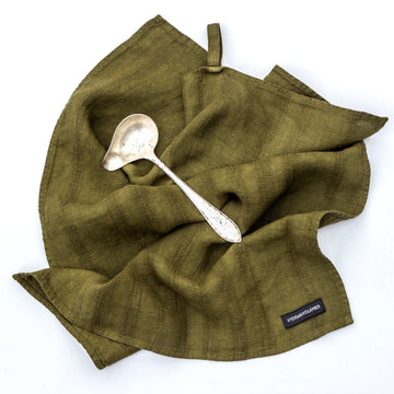 Linen towel Olive Branch shade