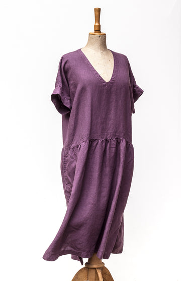 Autumn country dress in the shade of Black Plum