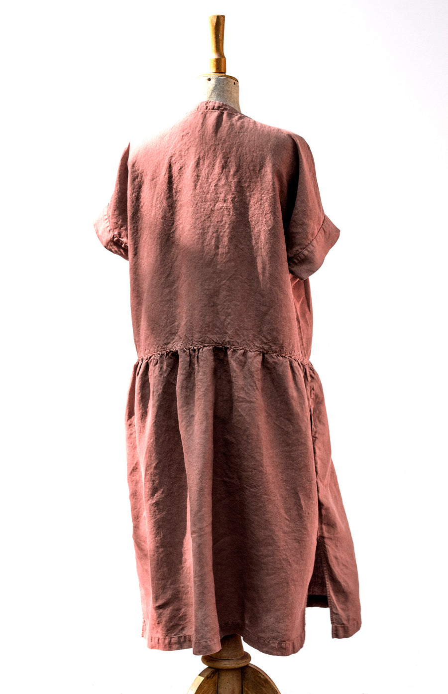 Linen "country" dress in Pantone Mocha Mousse shade - preorder