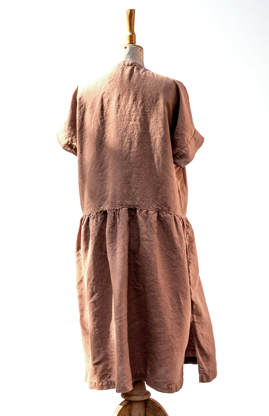 Linen "country" dress in Pantone Mocha Mousse shade - preorder