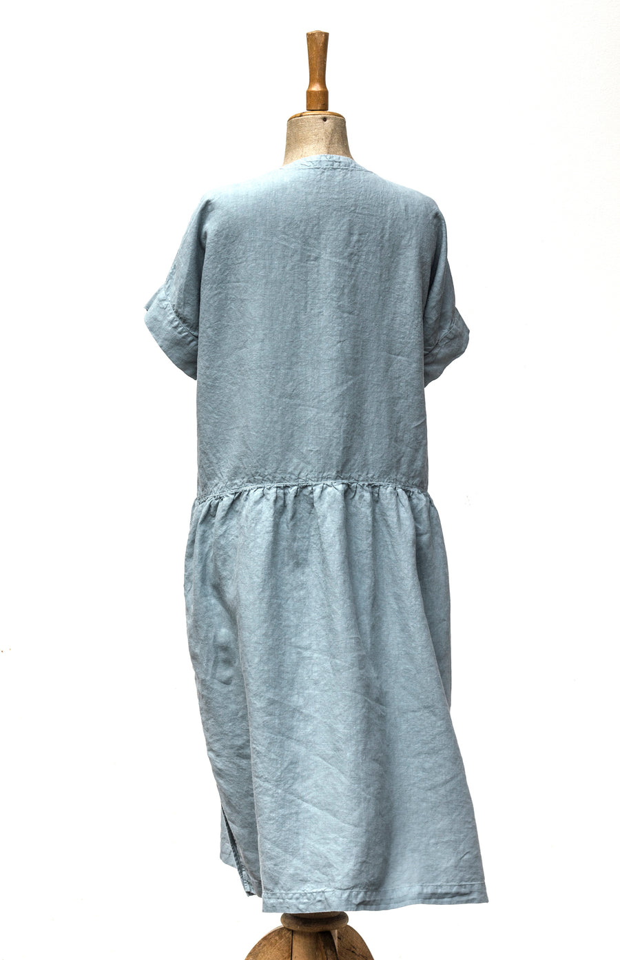 Autumn country dress in Stone Blue shade