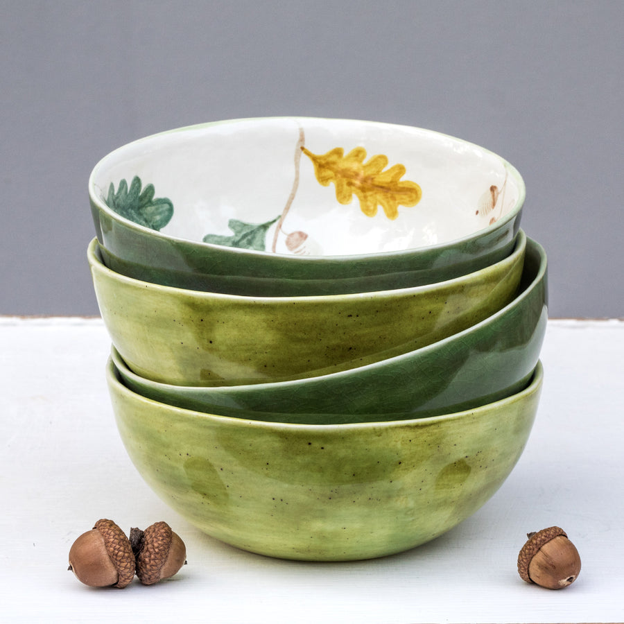 Porcelain breakfast bowl / collection with peas / No.1