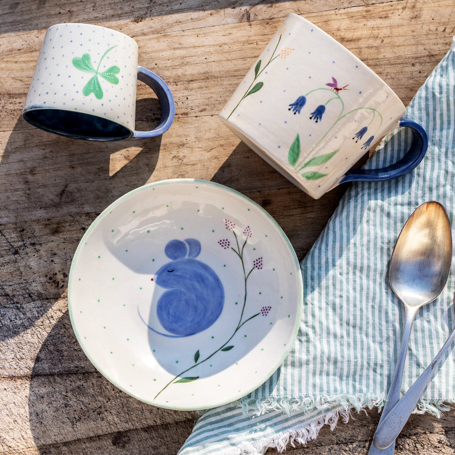 Porcelain breakfast bowl / collection with peas / No.1