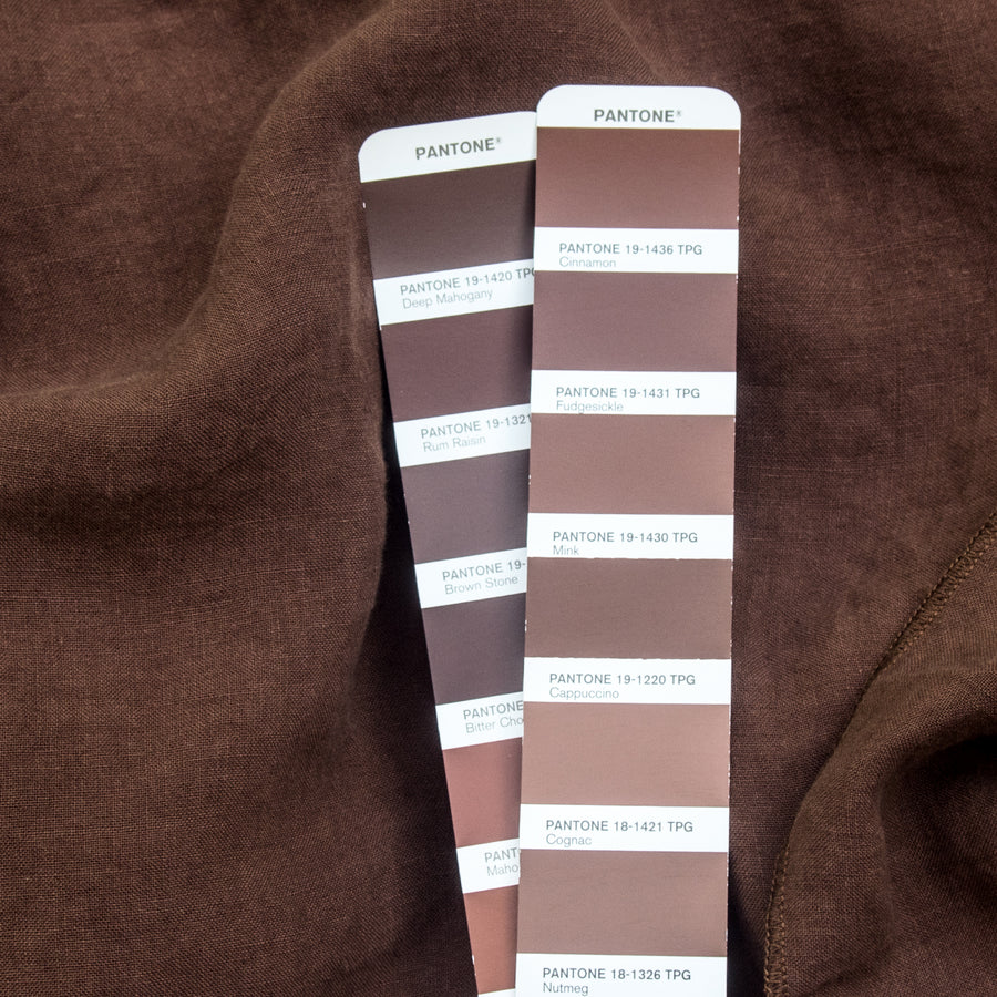 Linen "country" dress in Pantone Mocha Mousse shade - preorder