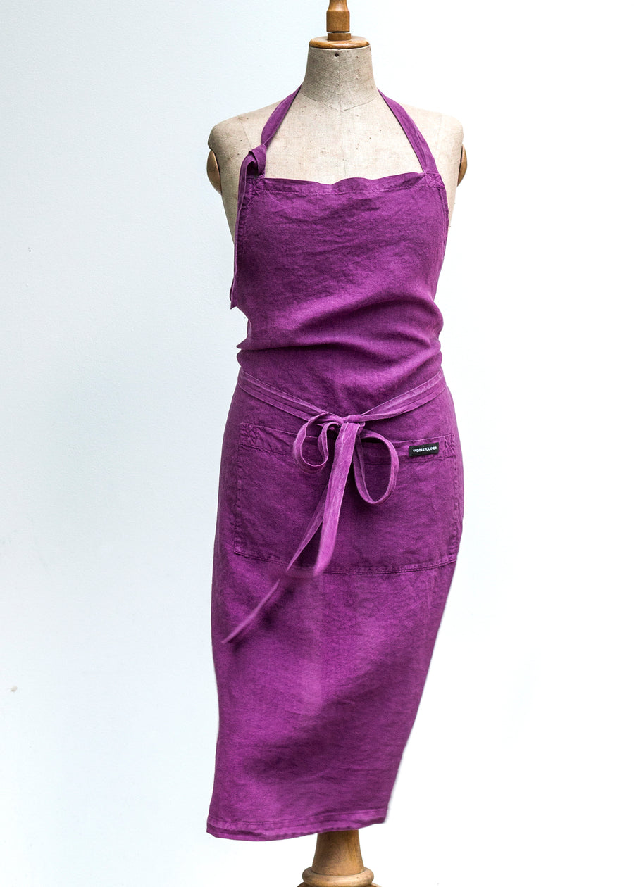 Exkluzivní lněná zástěra v odstínu Amaranth Purple - PREORDER