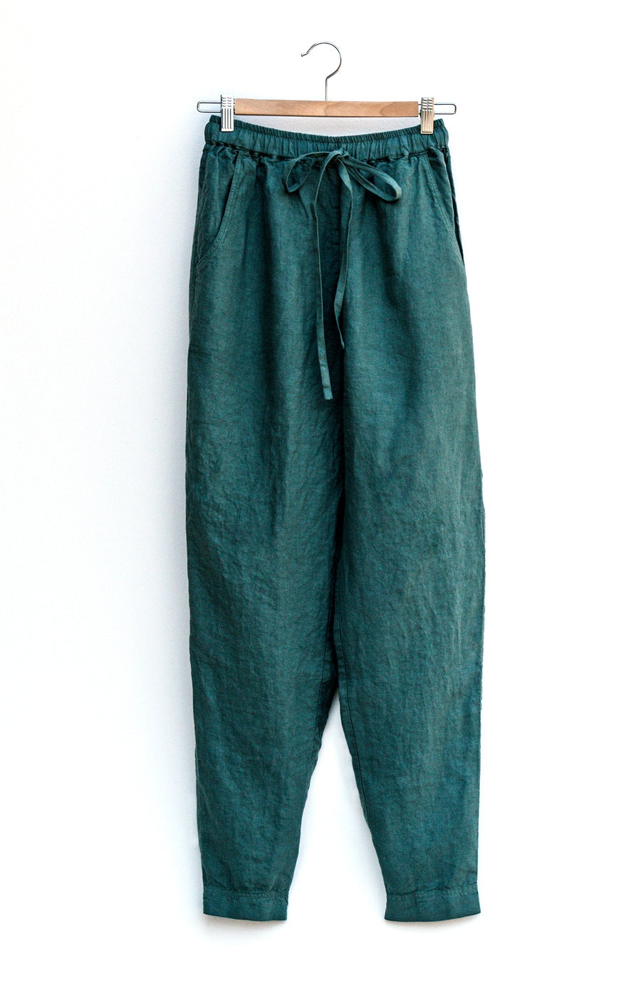 Comfortable airy pants in Sagebrush Green shade