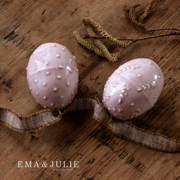 Dvě menší velikonoční vajíčka Ema&Julie růžová