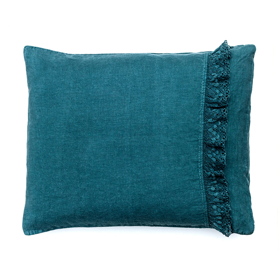 Pillow with vamber lace in Silver Pine shade