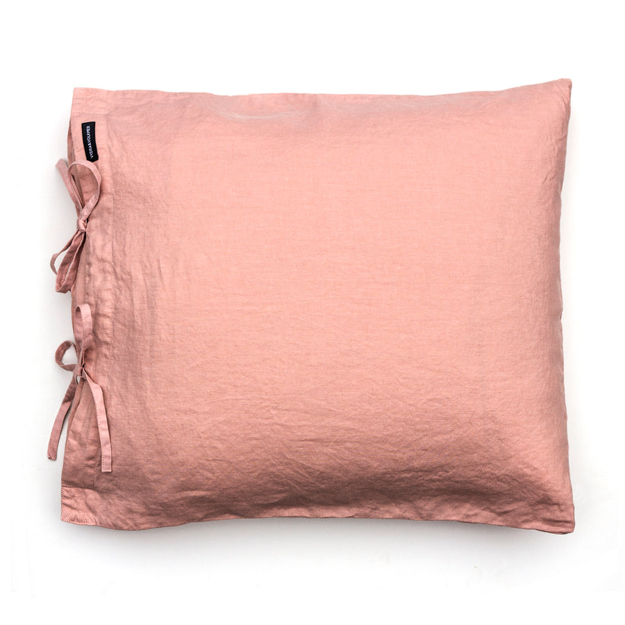 Extra jemný ložní polštář s vázačkami v odstínu Misty Rose