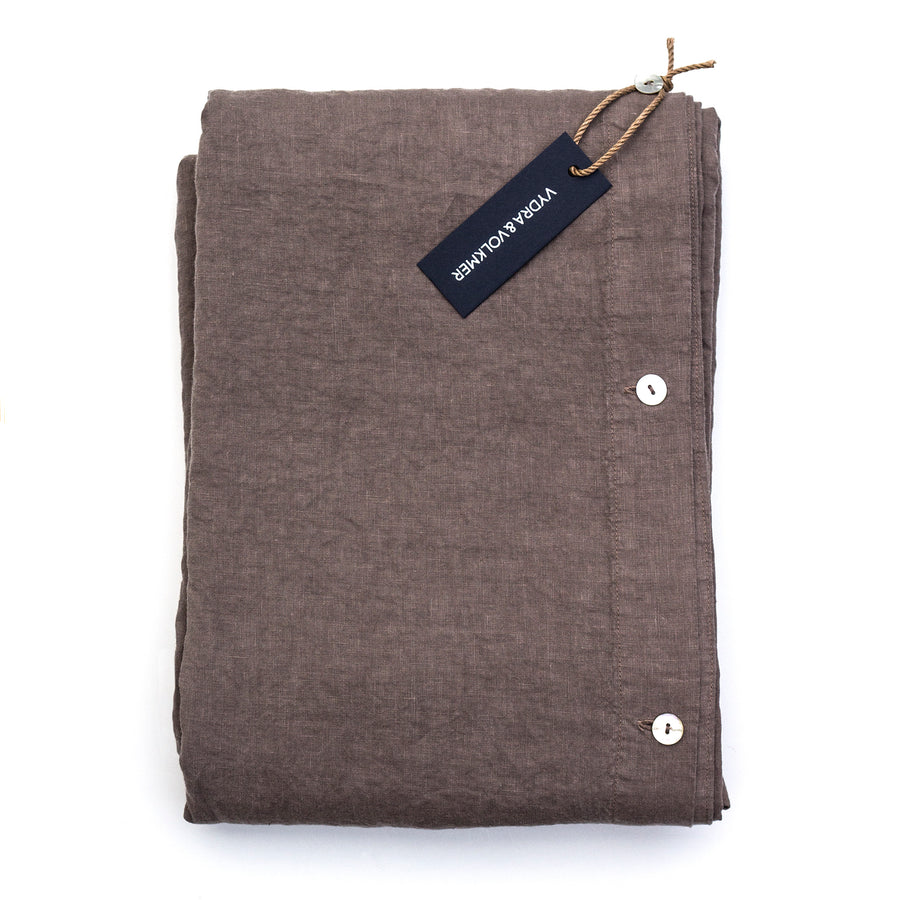 Two sets of extra fine linen bedding in the shade Taupe Gray - PREORDER