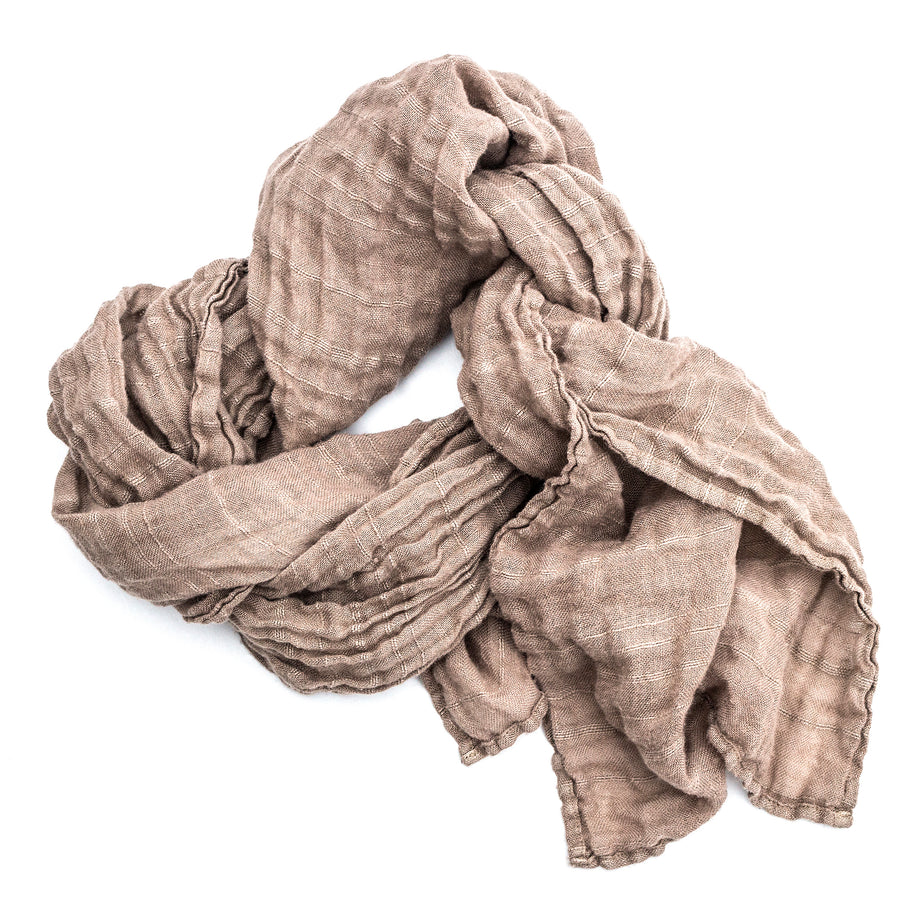 Luxuriously soft linen scarf in Nomad shade