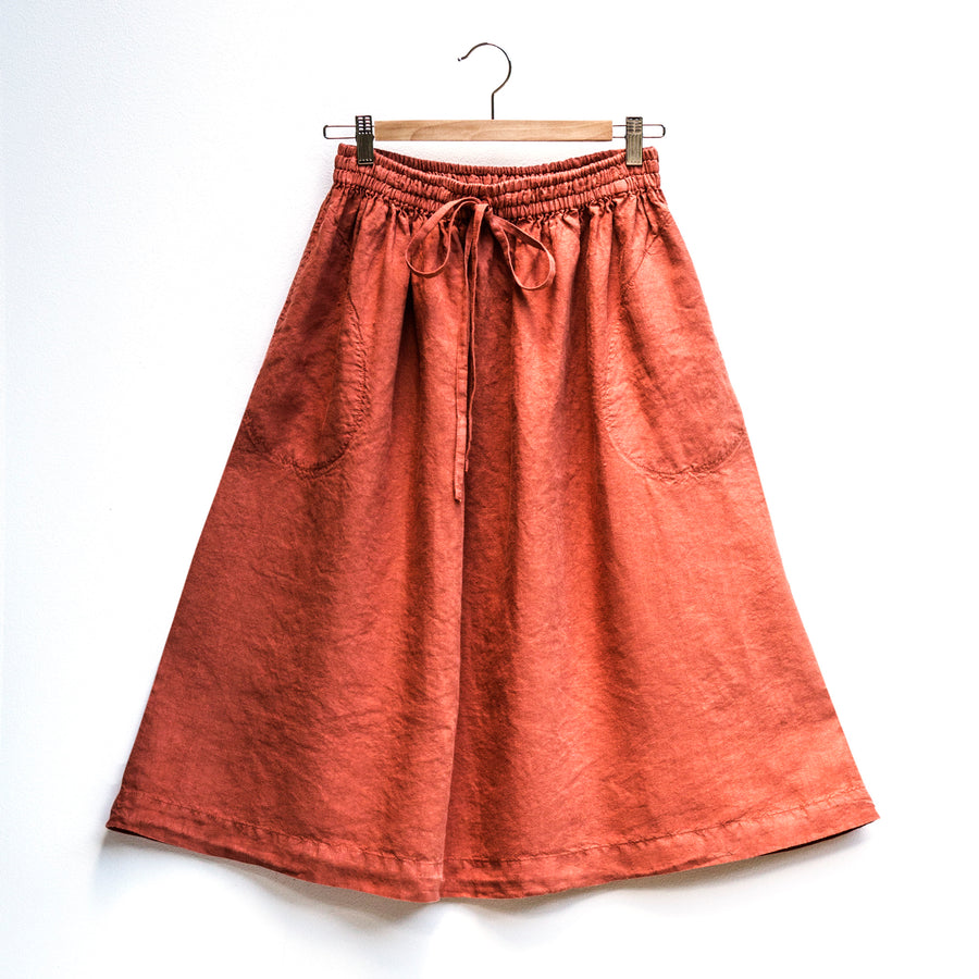 ZEN skirt in midi length in the shade Ginger Spice
